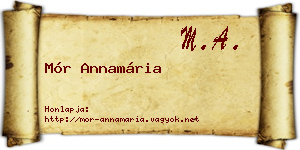 Mór Annamária névjegykártya